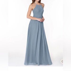 Dusty blue formal dress / gown / bridesmaids dress